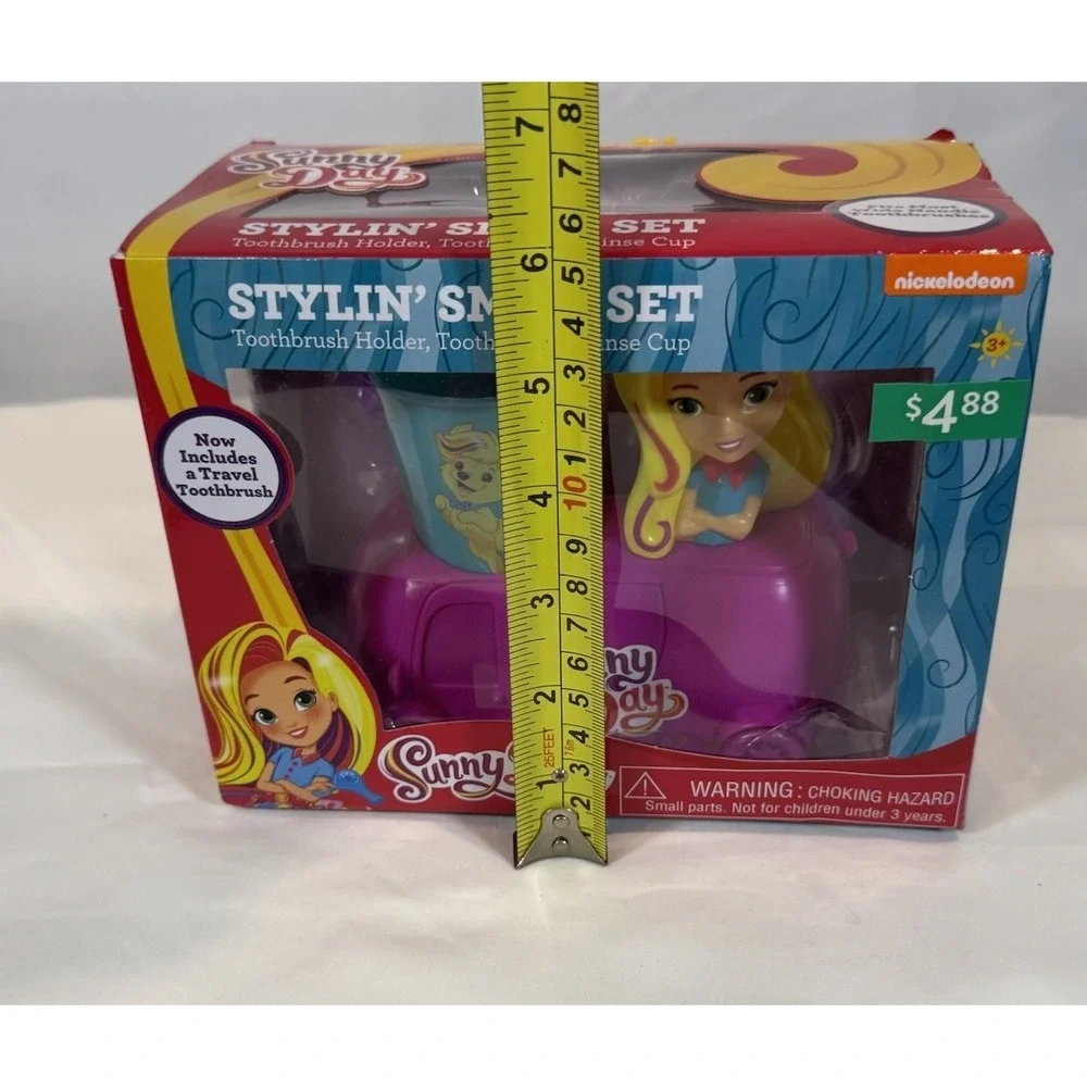 Nickelodeon NIB Sunny Day Stylin' Smile Set Toothbursh Holder & Rinse Cup